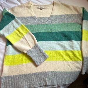 Loft - striped v neck sweater